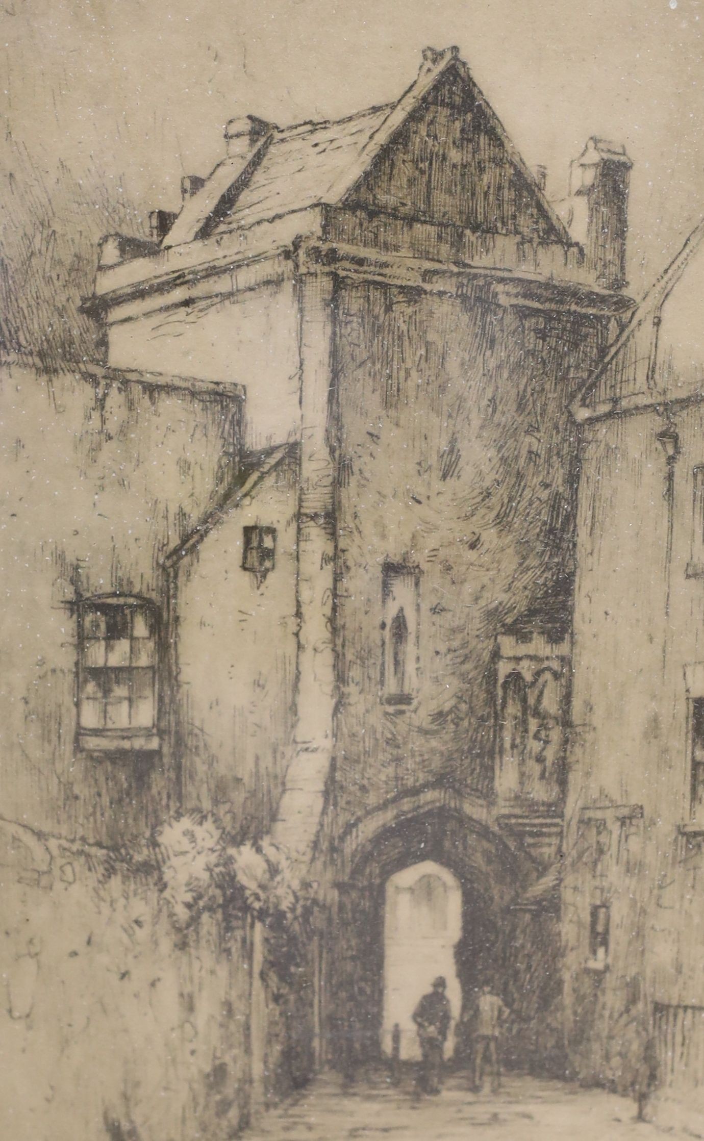 Three assorted etching by A.H. Hague, S. Green and F. Robson, largest 26 x 18cm